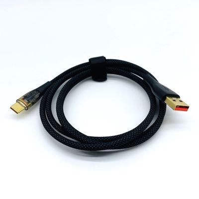 Чёрный 5А 6А быстрая зарядка USB кабели USB C кабель мужской USB A до типа C кабель