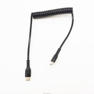 USB C кабель USB мужской тип C мужской кабель быстрой зарядки катушка сбора данных вытягиваемый кабель